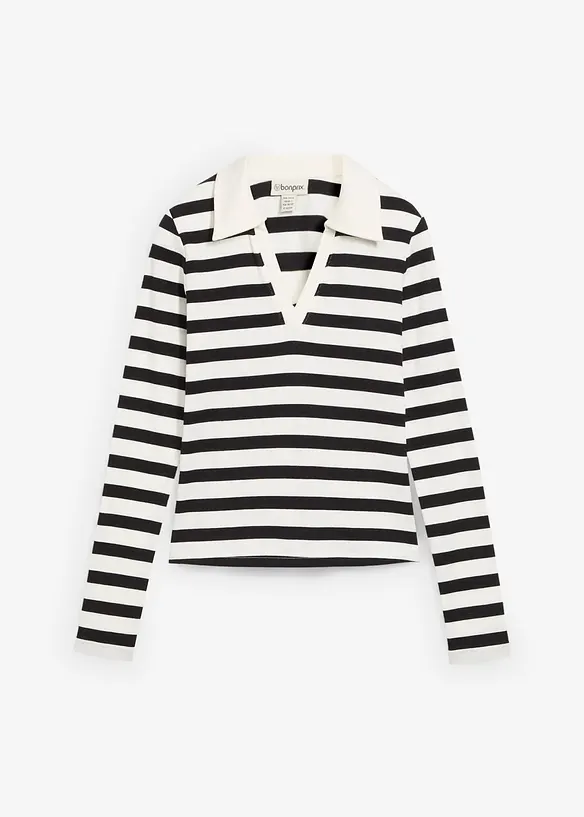 Polo c&ocirc;tel&eacute; &agrave; manches longues, bonprix