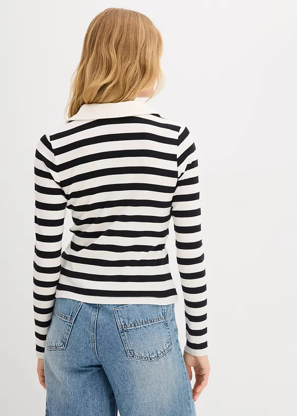 Polo c&ocirc;tel&eacute; &agrave; manches longues, bonprix