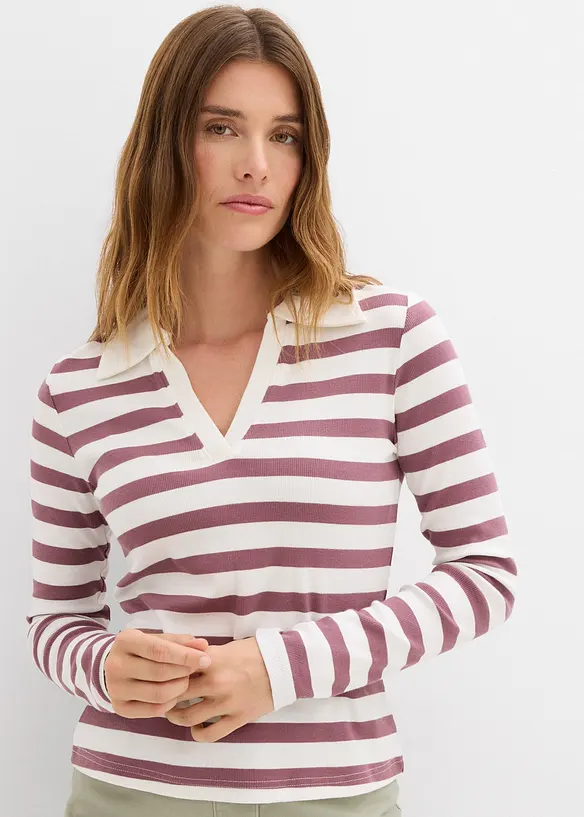 Polo côtelé à manches longues, bonprix