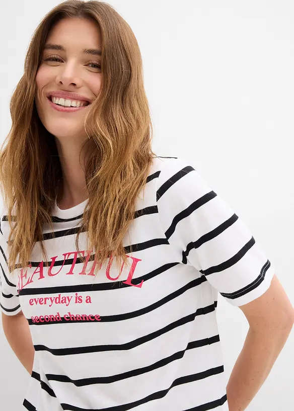 T-shirt rayé 100% coton, bonprix