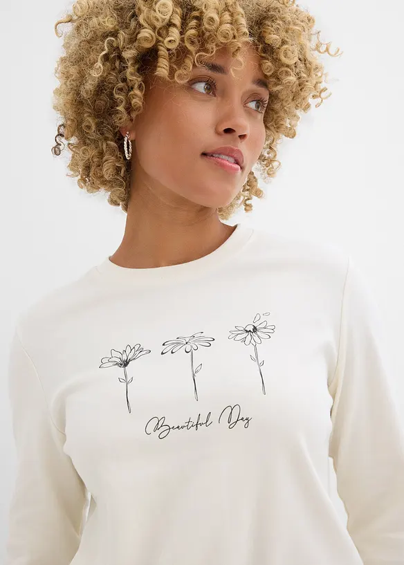 T-shirt manches longues 100% coton, bonprix