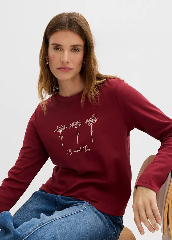 T-shirt manches longues 100% coton, bonprix