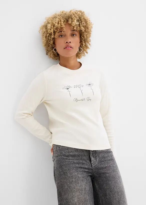 T-shirt manches longues 100% coton, bonprix