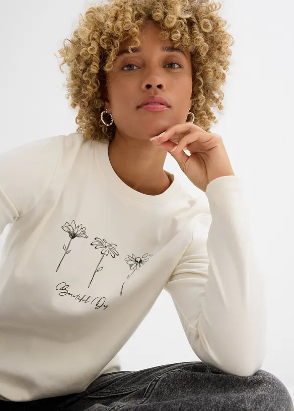 T-shirt manches longues 100% coton, bonprix