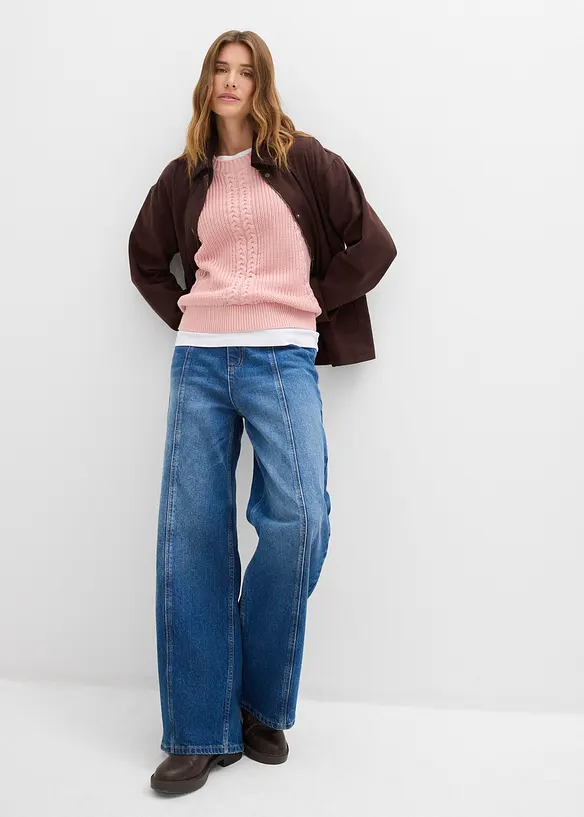 Pull sans manches en coton mélangé, bonprix