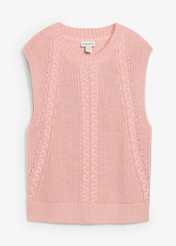 Pull sans manches en coton mélangé, bonprix