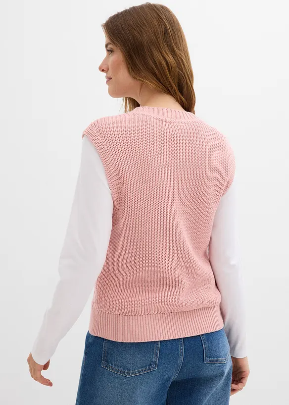 Pull sans manches en coton mélangé, bonprix
