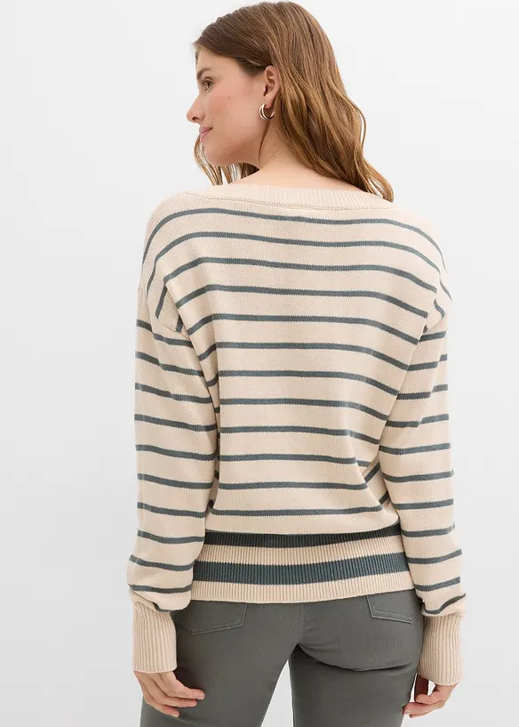 Pull en coton mélangé, bonprix