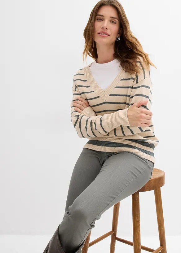 Pull en coton mélangé, bonprix