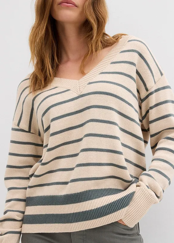 Pull en coton mélangé, bonprix