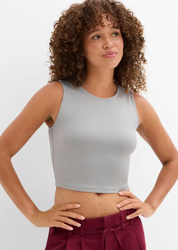 Lot de 2 crop tops ajustés, bonprix