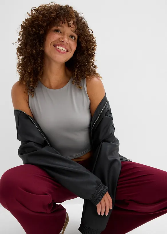 Lot de 2 crop tops ajustés, bonprix