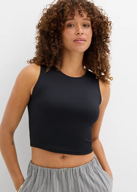 Lot de 2 crop tops ajustés, bonprix
