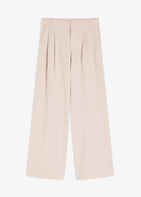 Pantalon fluide à pinces en viscose mélangée, bonprix