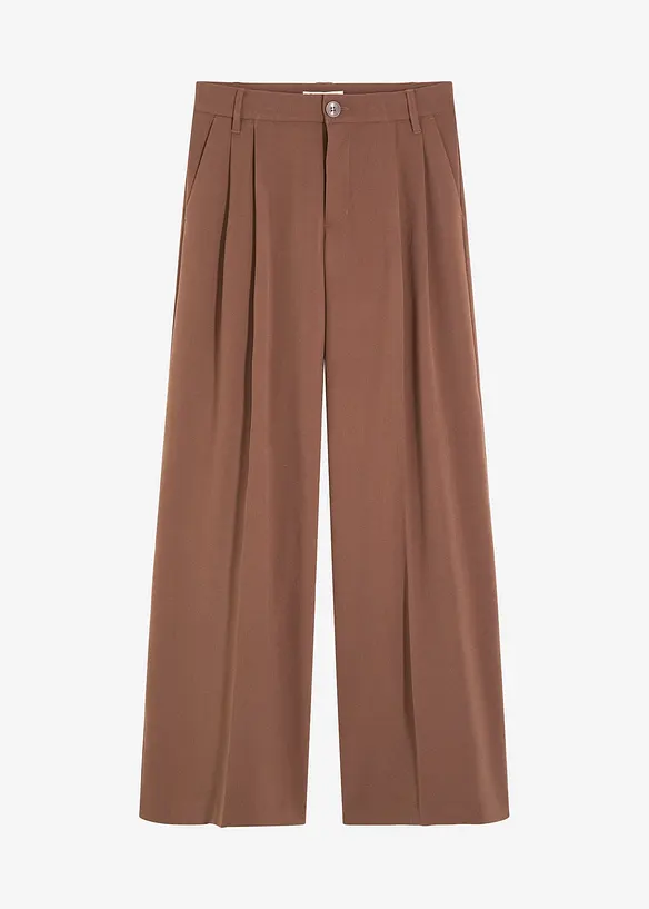 Pantalon fluide &agrave; pinces en viscose m&eacute;lang&eacute;e, bonprix
