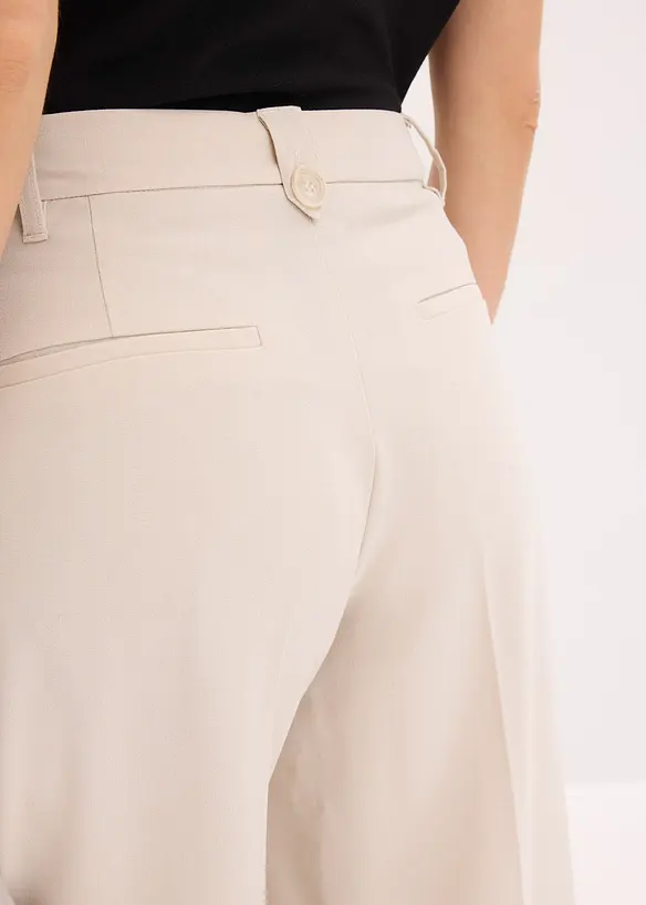 Pantalon fluide à pinces en viscose mélangée, bonprix
