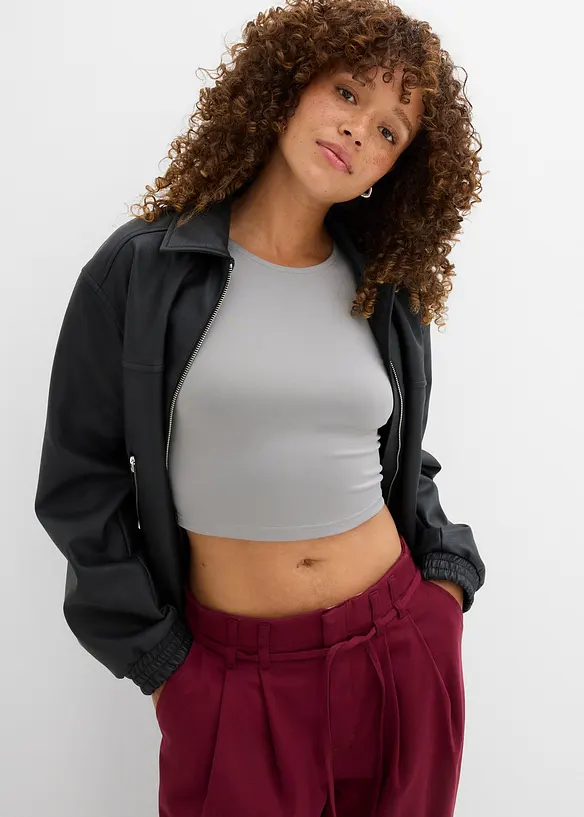 Lot de 2 crop tops ajustés, bonprix