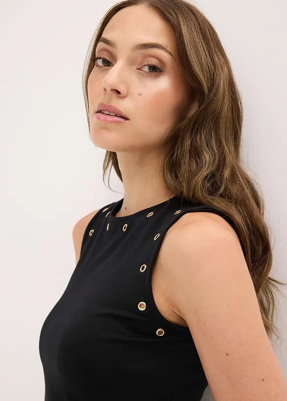 Robe midi avec rivets, bonprix