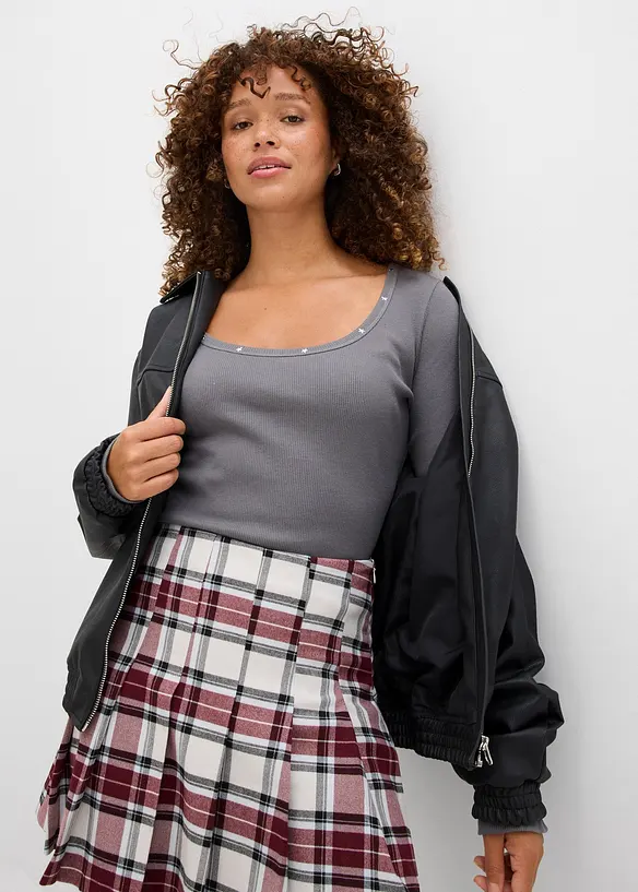 T-shirt côtelé 100% coton, bonprix