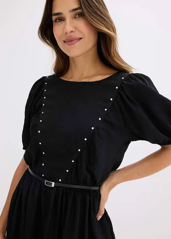 Robe avec ceinture et rivets, bonprix