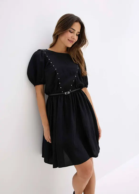 Robe avec ceinture et rivets, bonprix