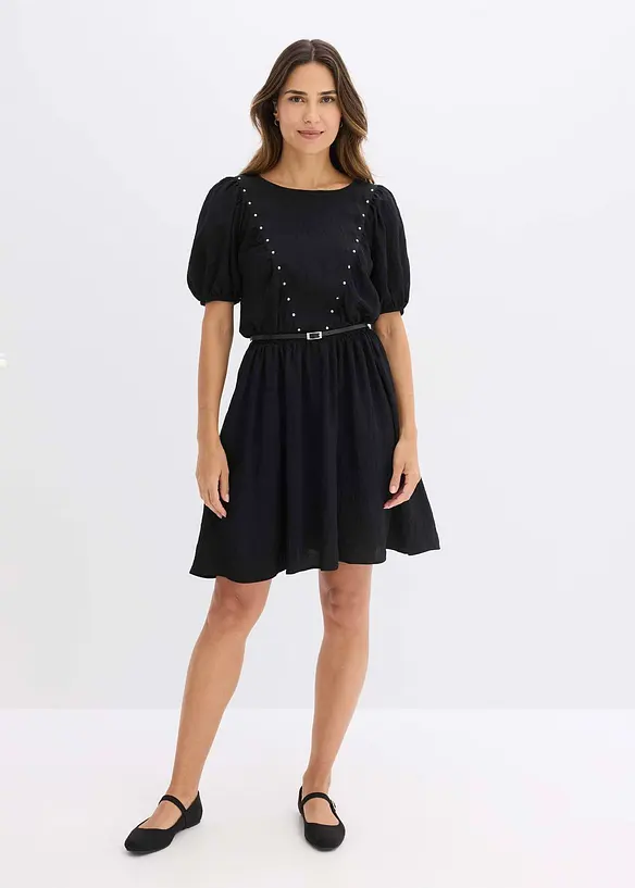 Robe avec ceinture et rivets, bonprix