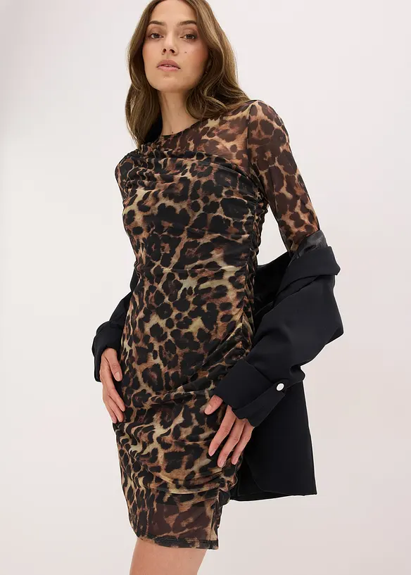 Robe courte &agrave; fronces, bonprix