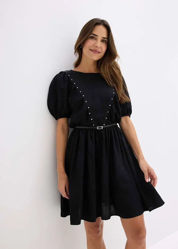 Robe avec ceinture et rivets, bonprix