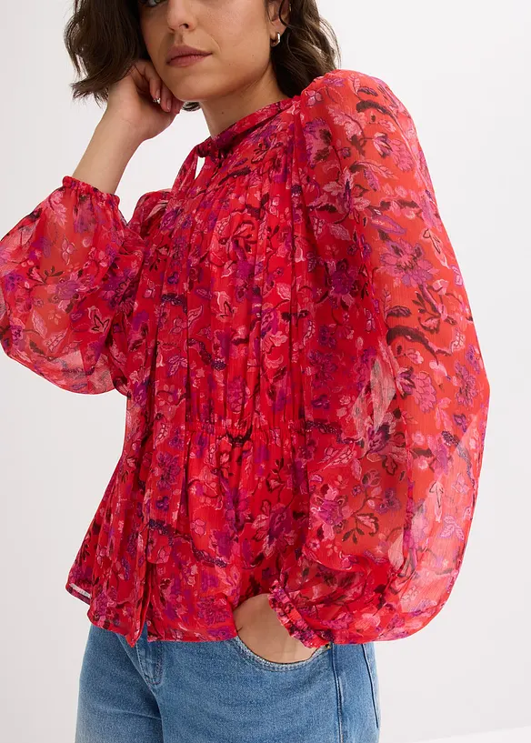 Blouse &agrave; lavalli&egrave;re en cr&ecirc;pe, bonprix