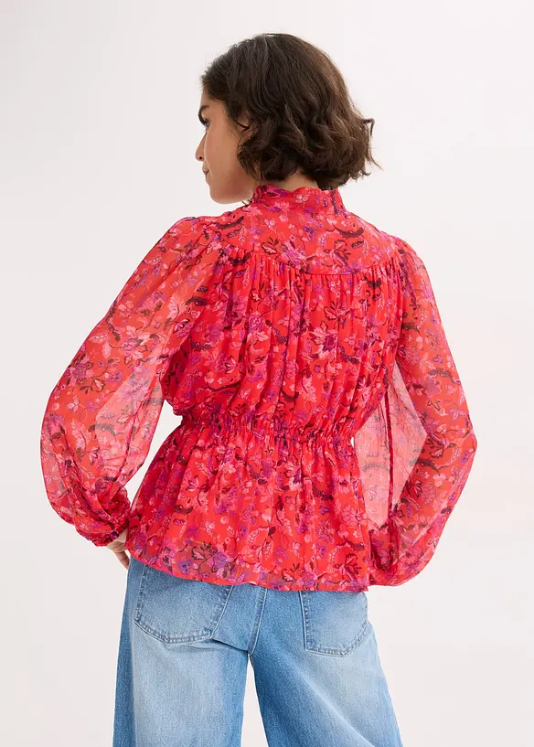 Blouse &agrave; lavalli&egrave;re en cr&ecirc;pe, bonprix