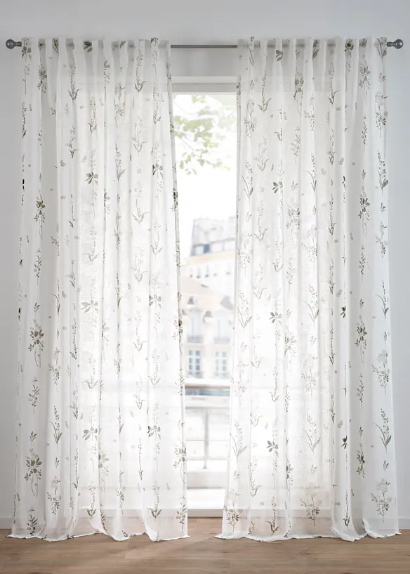 Voilage &agrave; imprim&eacute; floral (1 pce), bonprix