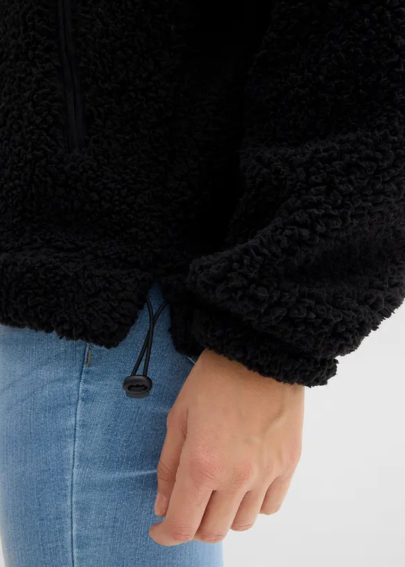 Polaire oversize à col montant et poches, bonprix