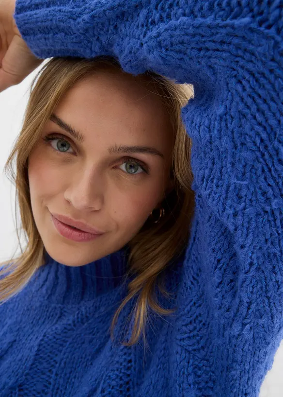 Pull en maille torsadée, bonprix