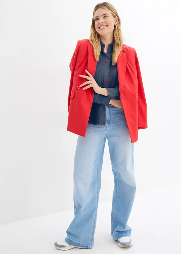 Chemisier en gaze de coton à motif cœurs, bonprix