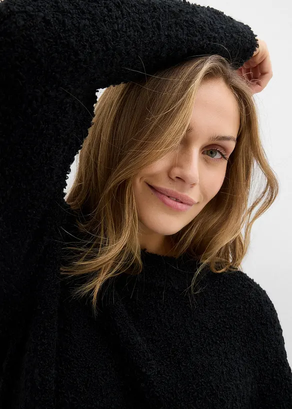 Pull oversize en maille bouclette, bonprix