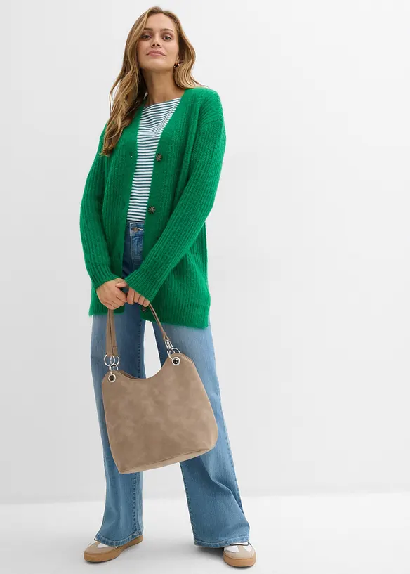 Gilet doux en grosse maille de laine mélangée, bonprix