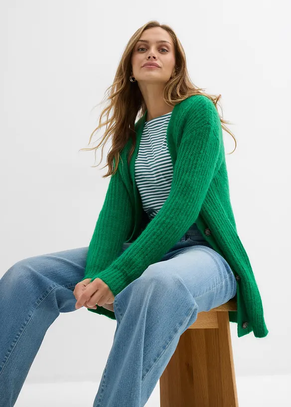 Gilet doux en grosse maille de laine mélangée, bonprix