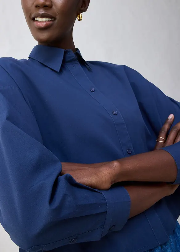 Chemisier court et oversize en coton et soie, bonprix