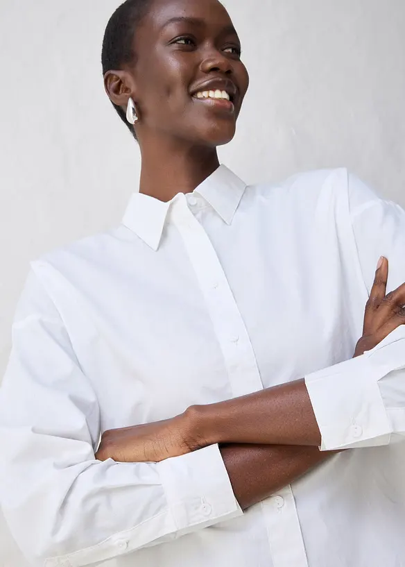 Chemisier court et oversize en coton et soie, bonprix