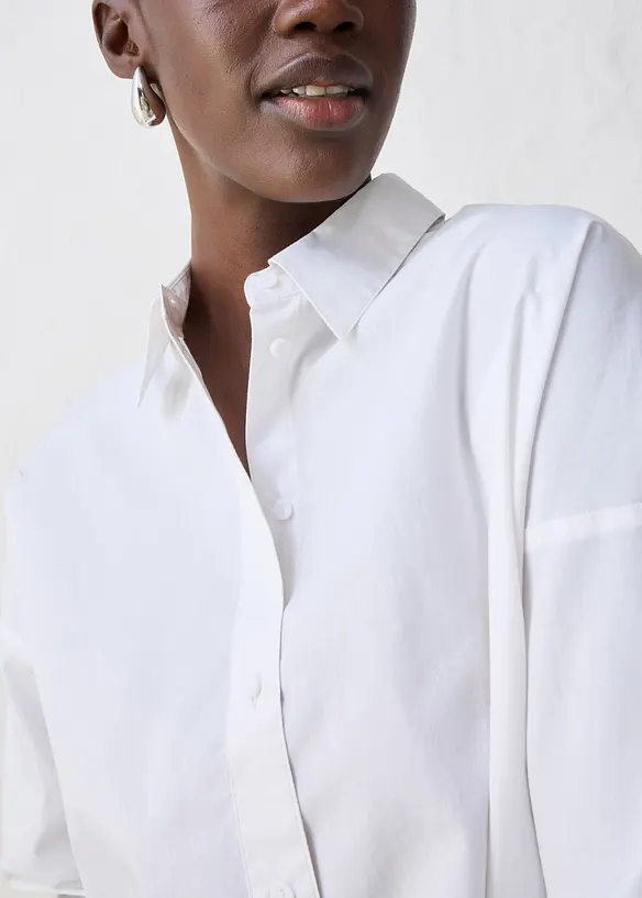 Chemisier court et oversize en coton et soie, bonprix