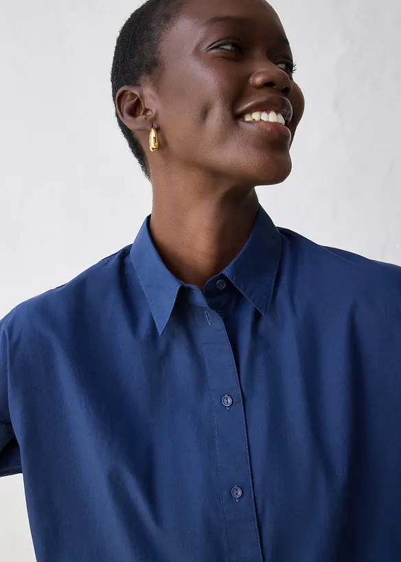 Chemisier court et oversize en coton et soie, bonprix