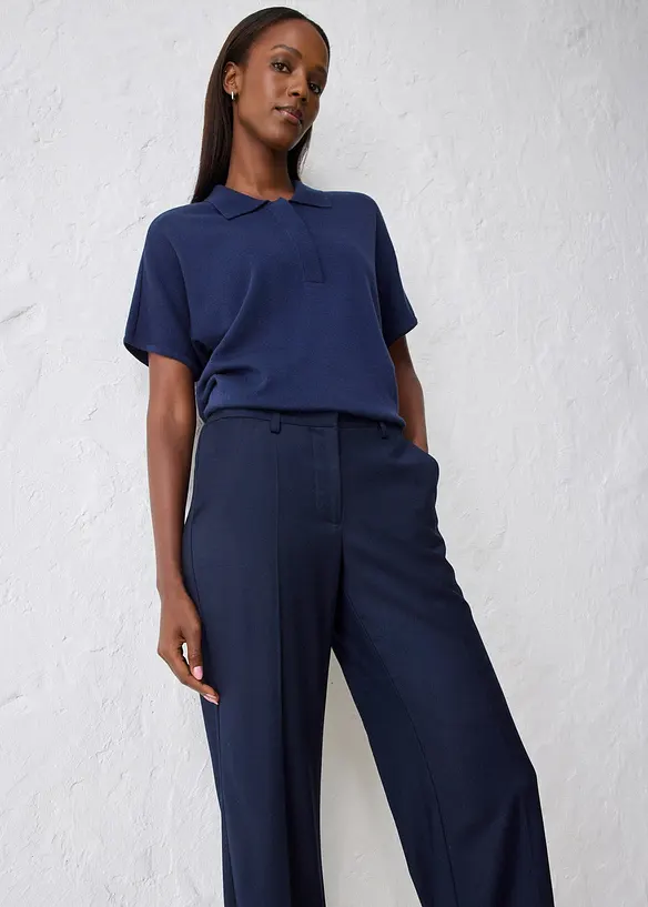 Pantalon évasé avec laine, bonprix