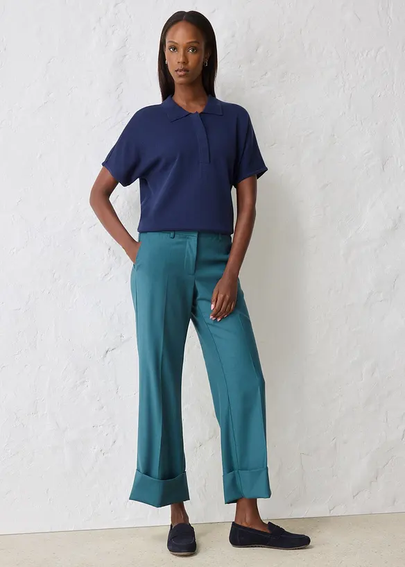 Pantalon &eacute;vas&eacute; avec laine, bonprix