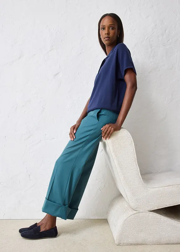 Pantalon &eacute;vas&eacute; avec laine, bonprix