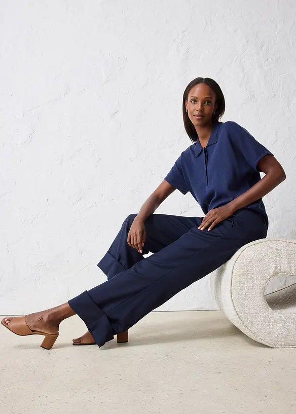 Pantalon évasé avec laine, bonprix