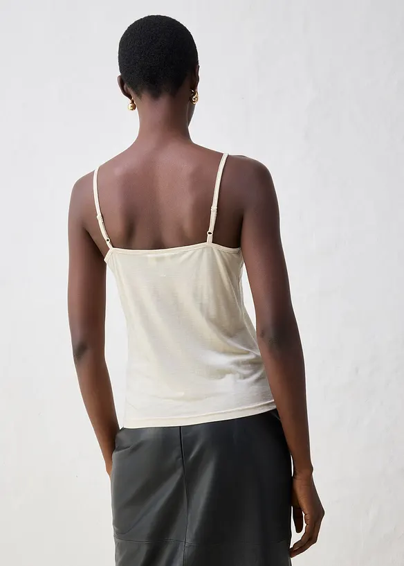 Top avec laine et dentelle, bonprix