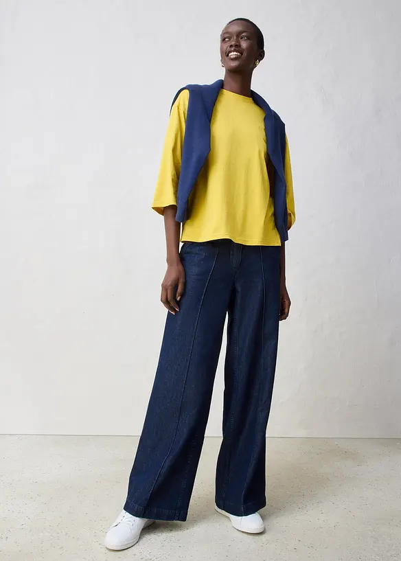 T-shirt coupe trap&egrave;ze avec soie, bonprix