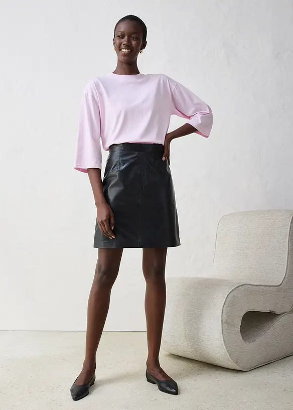 T-shirt coupe trapèze avec soie, bonprix