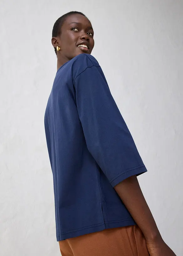 T-shirt coupe trapèze avec soie, bonprix