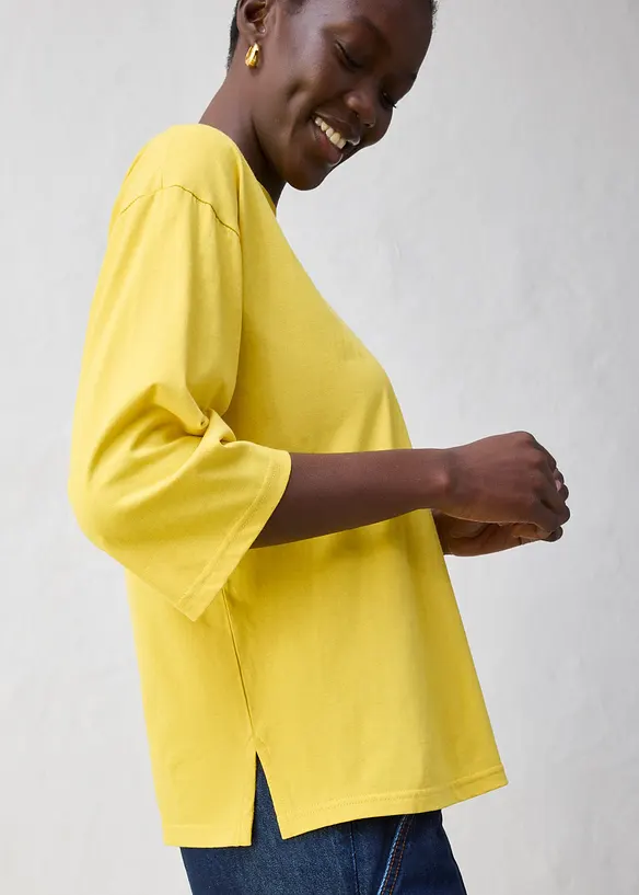 T-shirt coupe trap&egrave;ze avec soie, bonprix